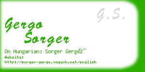 gergo sorger business card